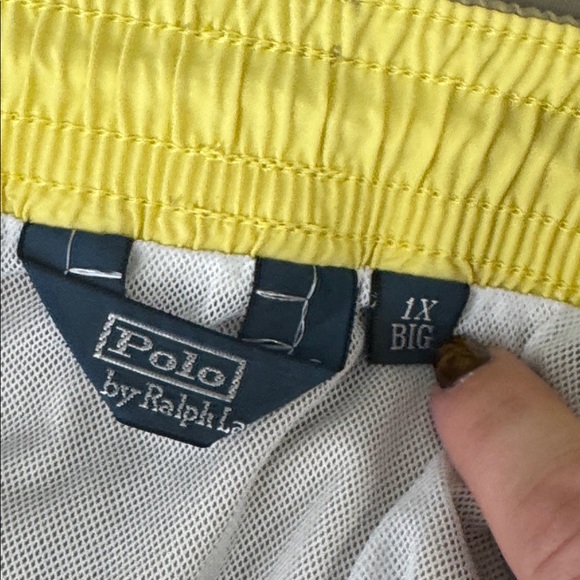 Polo Ralph Lauren Men's 1X XLT Big Tank Khaki Yellow Pony Pool Swim Trunks - Picture 7 of 8